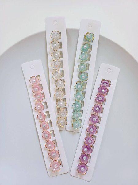 قفل مو طرح گل های رنگارنگ