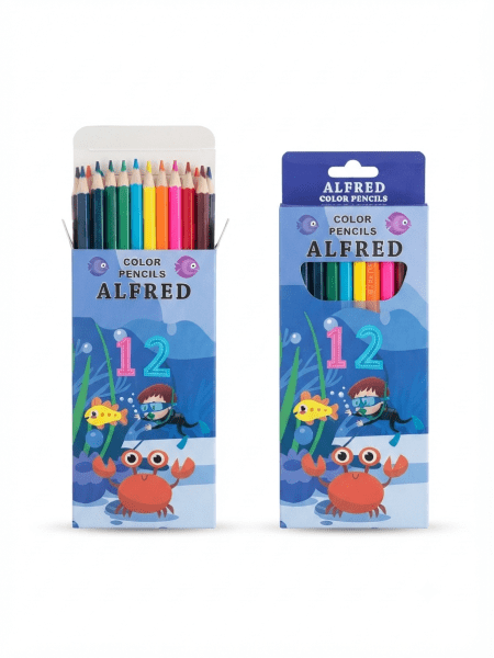 مداد رنگی آلفرد 12 رنگ مدل Color Pencils