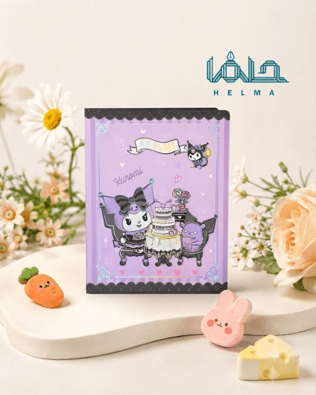 کلاسور طرح کورومی بنفش قفل فلزی