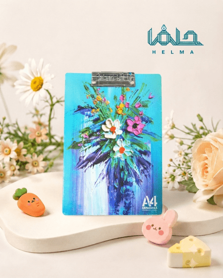 تخته شاسی A4 طرح گل‌های آبرنگی