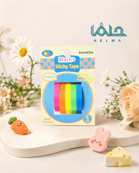 مجموعه چسب نواری رنگی ۵ عددی
