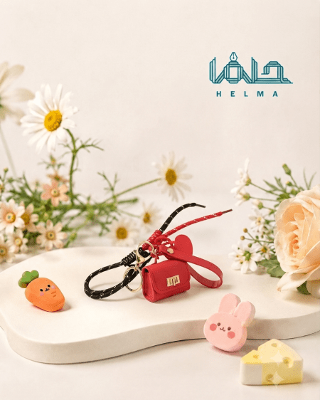 آویز کیف و جاکلیدی چرمی طرح کیف مینیاتوری (قرمز)