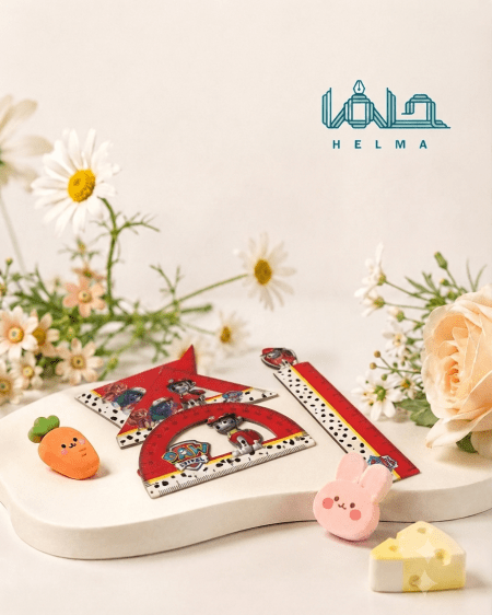 ست خط‌کش هندسی طرح کارتونی