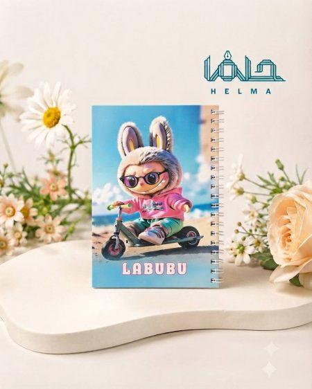 دفتر سیمی رحلی طرح Labubu مدل اسکوتر