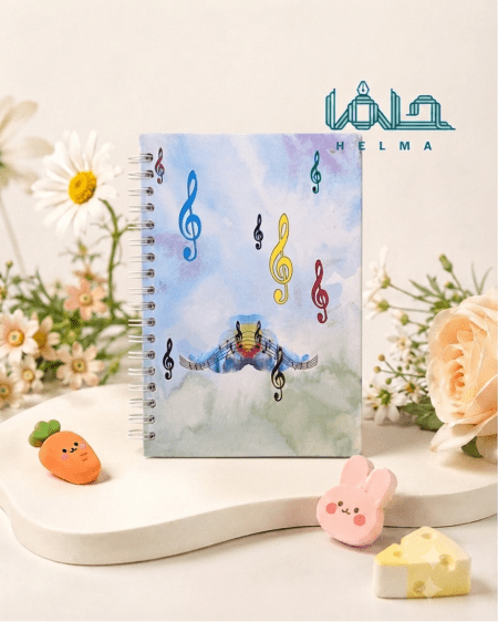 دفتر سیمی طرح نت موسیقی120 برگ