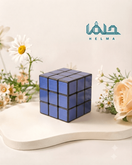 مکعب روبیک کلاسیک ۳ در ۳ (طرح فلزی / متالیک آبی) حجمی