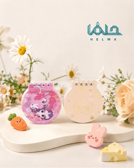 دفترچه یادداشت فنری فانتزی دایره‌ای (مایع‌دار و اکلیلی)