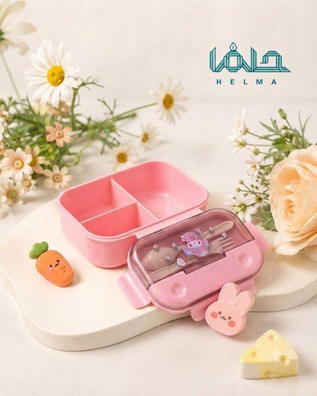 ظرف غذا و ست قاشق و چنگال قاب‌دار طرح سانریو (مای ملودی)