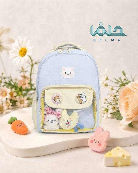 کوله‌پشتی فانتزی جیب‌شفاف طرح عروسکی