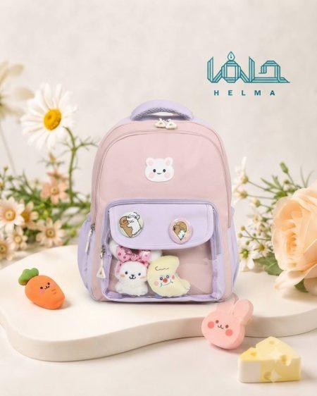 کوله‌پشتی فانتزی جیب‌شفاف طرح عروسکی