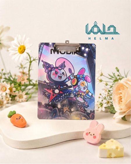 تخته شاسی فانتزی A4 طرح مای ملودی و کورومی (My Melody & Kuromi) – مدل صورتی و بنفش