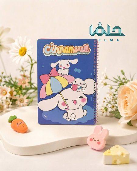 دفتر سیمی فانتزی طرح سینامورول (Cinnamoroll) – پس‌زمینه آبی