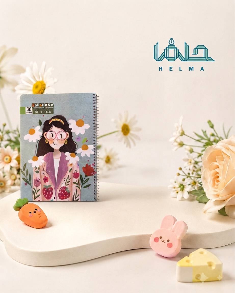 دفتر ۵۰ برگ فنری اسپادانا مدل دختر