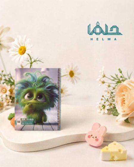 دفتر ۵۰ برگ فنری اسپادانا مدل هیولای سبز فانتزی