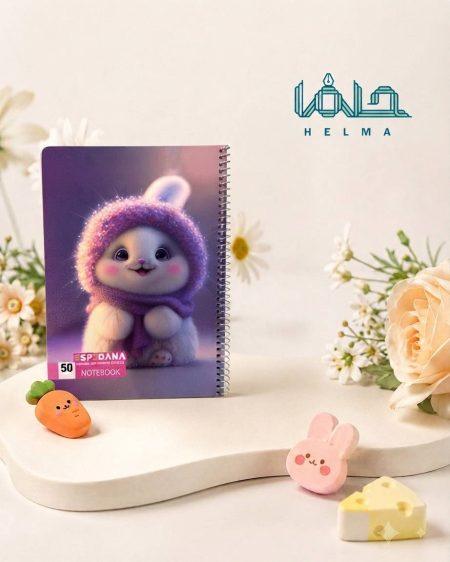 دفتر ۵۰ برگ فنری اسپادانا مدل خرگوش برفی فانتزی